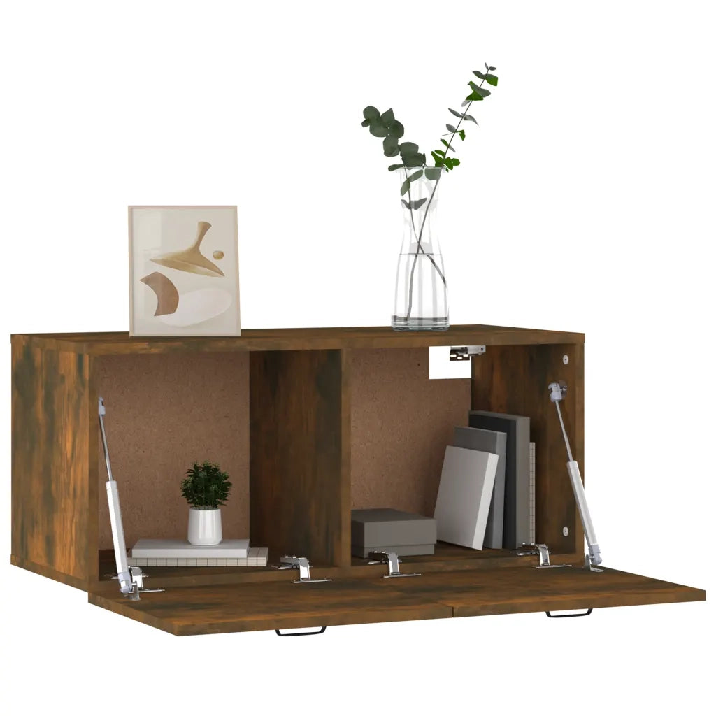 Mobile a Parete Rovere Fumo 80x36,5x35 cm in Legno Multistrato 817606