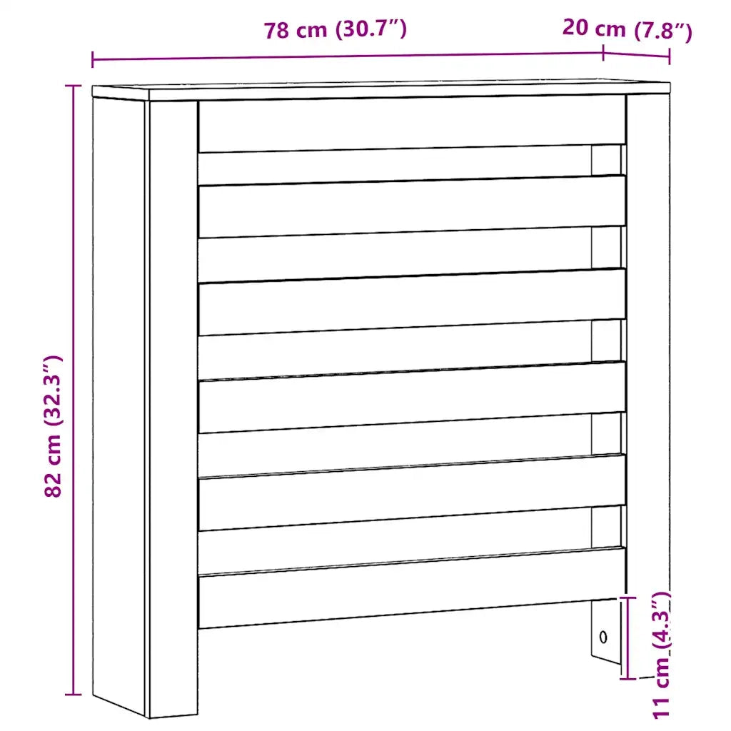 Copertura Termosifone Rovere Artigianale 78x20x82cm in Legno CFW6199618