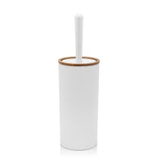 Portascopino wc Bianco dettagli effetto legno serie Blob