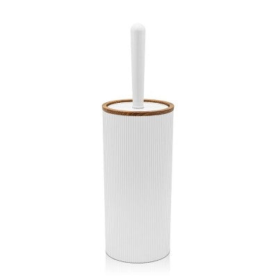 Portascopino wc Bianco dettagli effetto legno serie Blob