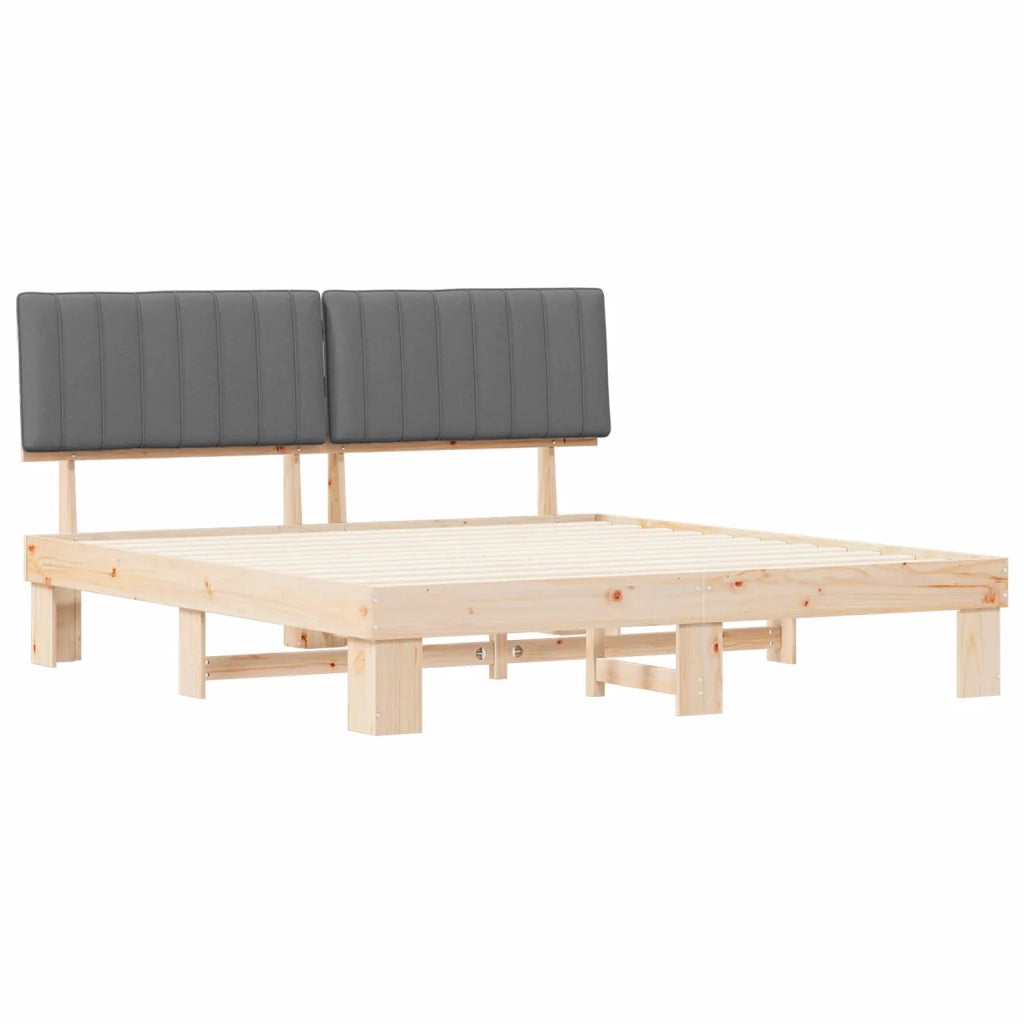 Letto con Testiera Rivestita Grigio chiaro 180 x 200 cm 3398099