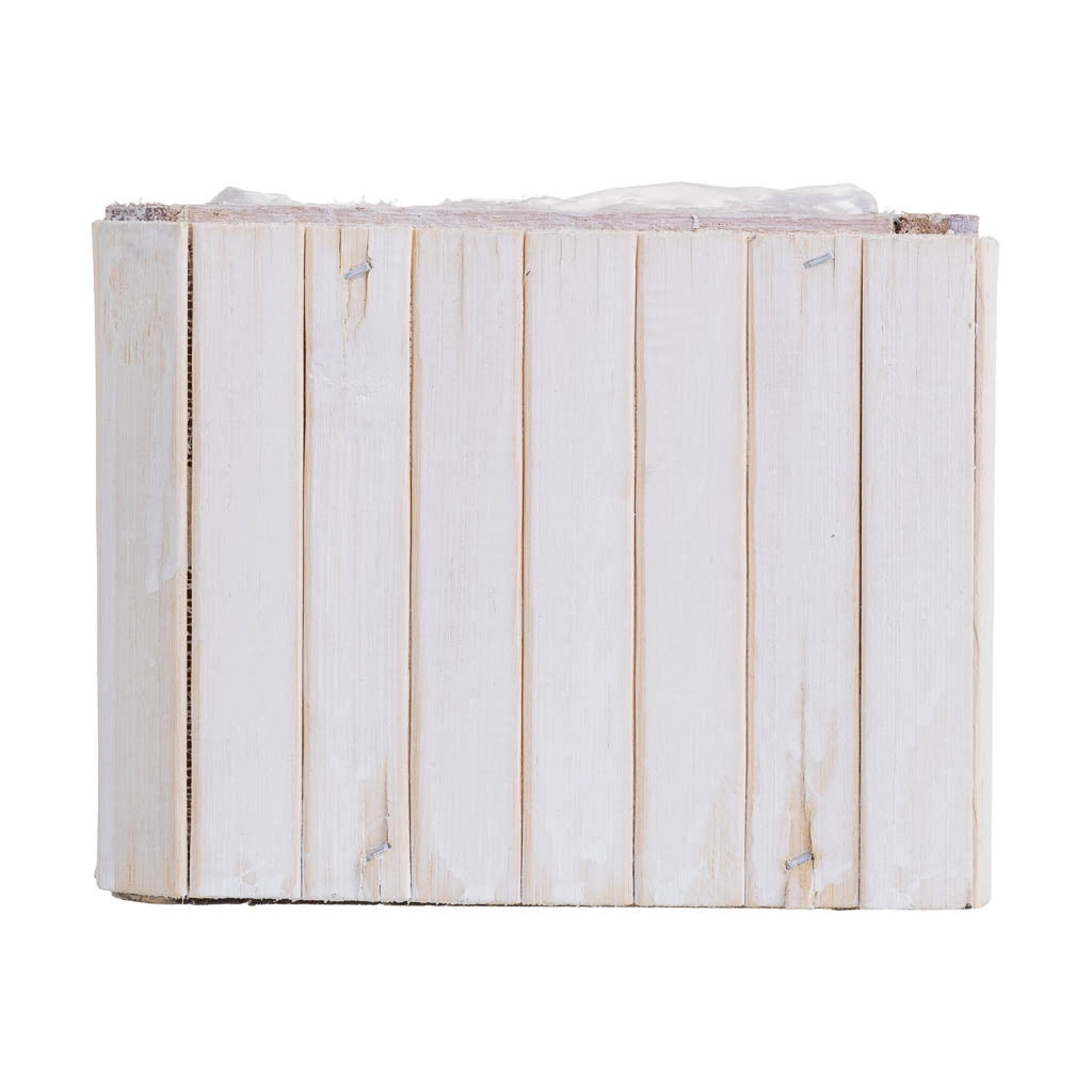Cesto rettangolare in legno marrone 30,5x14,5x11h