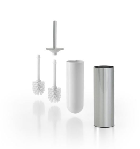 Portascopino da parete/da appoggio serie Mito - Inda Finitura:: Nickel Spazzolato