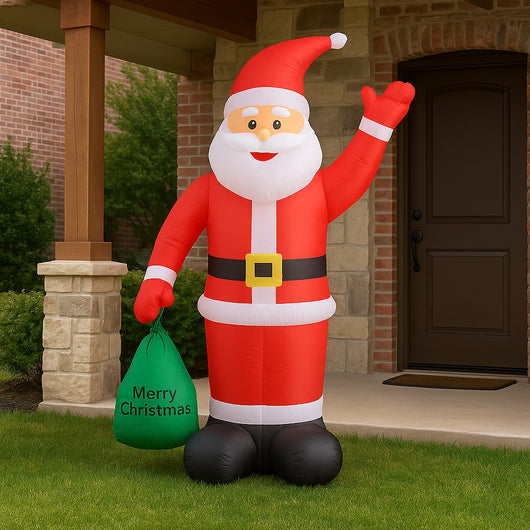 Gonfiabile Babbo Natale 180cm con LED per Esterno e Interno Natalizio Impermeabile