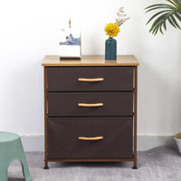 Mobile Cassettiera 3 Cassetti Metallo Legno e Tessuto 50x40 H 50cm Casa Ufficio