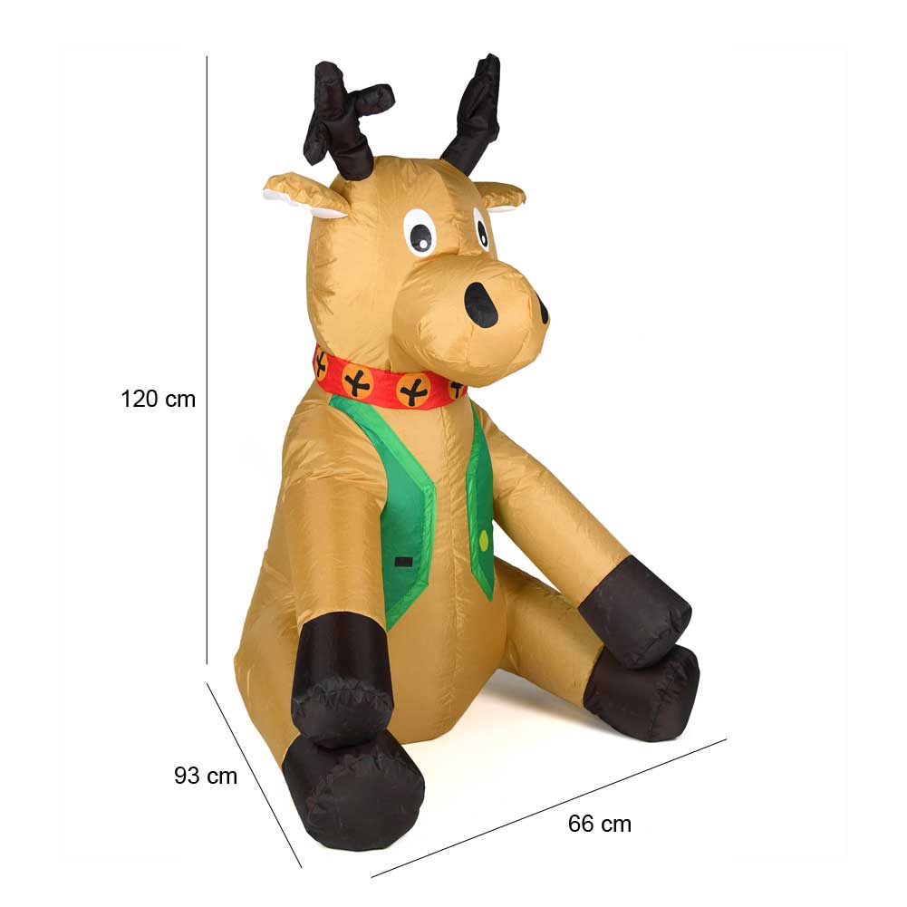 Gonfiabile Renna Natale 120cm con LED per Esterno e Interno Natalizio Impermeabile