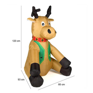 Gonfiabile Renna Natale 120cm con LED per Esterno e Interno Natalizio Impermeabile