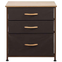 Mobile Cassettiera 3 Cassetti Metallo Legno e Tessuto 50x40 H 50cm Casa Ufficio