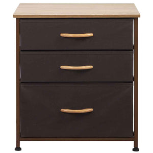 Mobile Cassettiera 3 Cassetti Metallo Legno e Tessuto 50x40 H 50cm Casa Ufficio