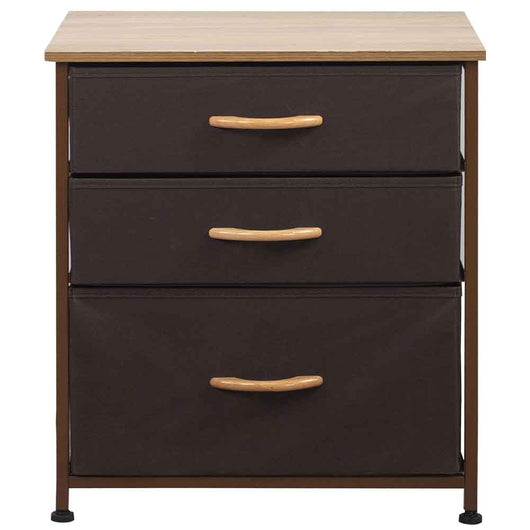 Mobile Cassettiera 3 Cassetti Metallo Legno e Tessuto 50x40 H 50cm Casa Ufficio