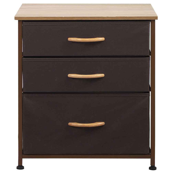 Mobile Cassettiera 3 Cassetti Metallo Legno e Tessuto 50x40 H 50cm Casa Ufficio