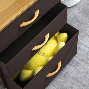 Mobile Cassettiera 3 Cassetti Metallo Legno e Tessuto 50x40 H 50cm Casa Ufficio