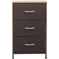 Mobile Cassettiera 3 Cassetti Metallo Legno e Tessuto 46x30 H 75cm Casa Ufficio