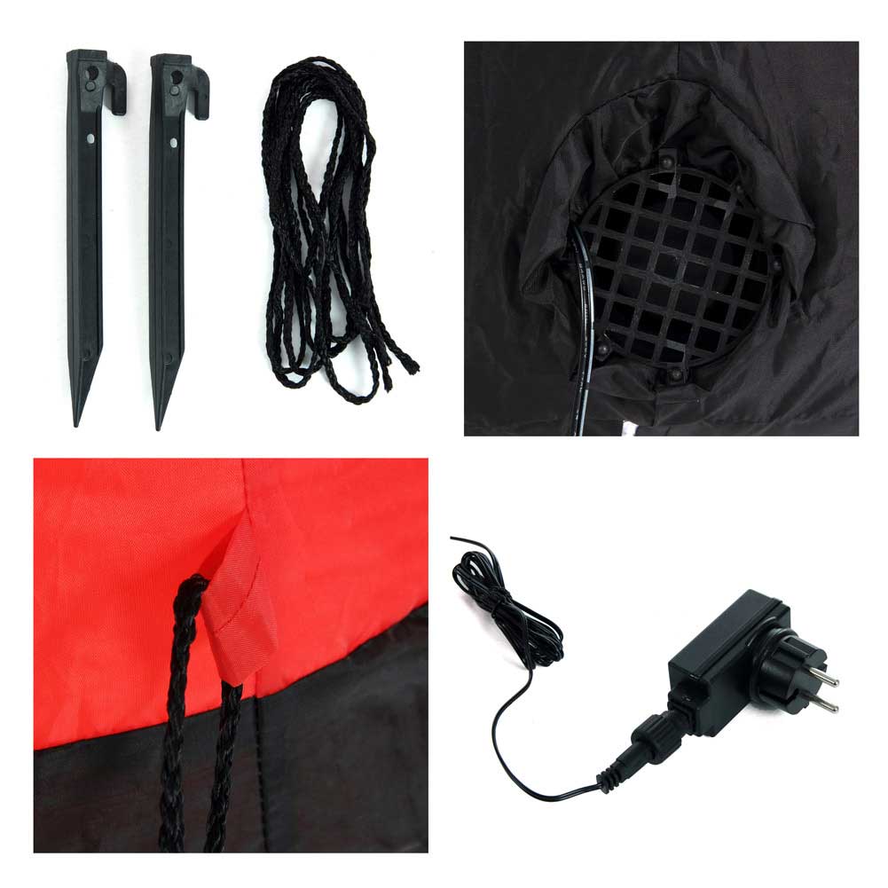 Gonfiabile Babbo Natale Grande Altezza 120 Cm Con Illuminazione Led Per Esterno