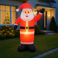 Gonfiabile Babbo Natale Grande Altezza 120 Cm Con Illuminazione Led Per Esterno