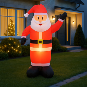 Gonfiabile Babbo Natale Grande Altezza 120 Cm Con Illuminazione Led Per Esterno