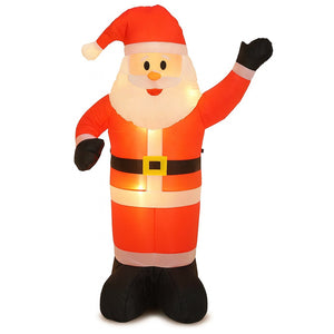 Gonfiabile Babbo Natale Grande Altezza 120 Cm Con Illuminazione Led Per Esterno