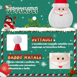Gonfiabile di Babbo Natale XXL Decorazione Natalizia Luminosa da Esterno 250 cm