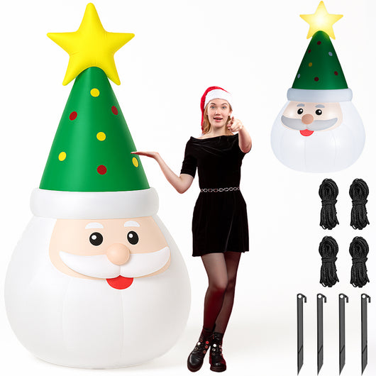 Gonfiabile di Babbo Natale XXL Decorazione LED Natalizia Addobbo Esterno 250 cm