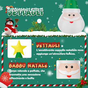 Gonfiabile di Babbo Natale XXL Decorazione LED Natalizia Addobbo Esterno 250 cm