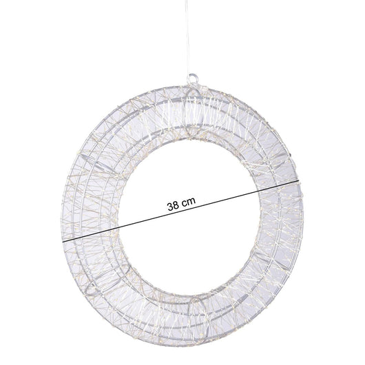 Ghirlanda Natalizia 3D in Metallo con 960 Luci LED Diametro 38 cm da appendere