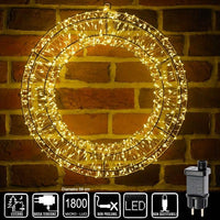 Ghirlanda Natalizia 3D in Metallo con 1800 Luci LED Diametro 58 cm da appendere