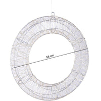 Ghirlanda Natalizia 3D in Metallo con 1800 Luci LED Diametro 58 cm da appendere