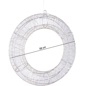 Ghirlanda Natalizia 3D in Metallo con 1800 Luci LED Diametro 58 cm da appendere