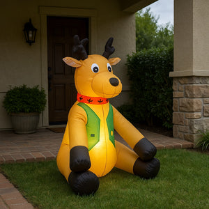 Gonfiabile Renna Natale 120cm con LED per Esterno e Interno Natalizio Impermeabile