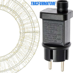 Ghirlanda Natalizia 3D in Metallo con 1800 Luci LED Diametro 58 cm da appendere