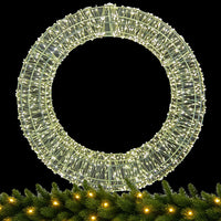 Ghirlanda Natalizia 3D in Metallo con 1800 Luci LED Diametro 58 cm da appendere