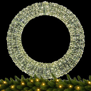 Ghirlanda Natalizia 3D in Metallo con 1800 Luci LED Diametro 58 cm da appendere