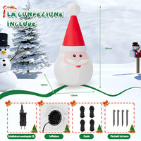 Gonfiabile Babbo Natale Grande Altezza 250 Cm Con Illuminazione Led Per Esterno