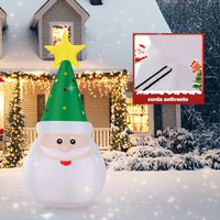 Gonfiabile Babbo Natale Grande Altezza 250 Cm Con Illuminazione Led Per Esterno