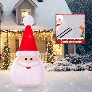 Gonfiabile Babbo Natale Grande Altezza 250 Cm Con Illuminazione Led Per Esterno