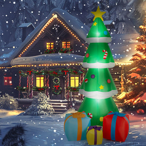 Gonfiabile Albero di Natale Grande Altezza 240 Cm Con Illuminazione Led Per Esterno