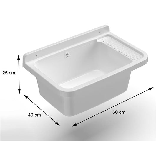 LAVANDINO IN RESINA PILOZZO A MURO SI PRESTA ALL’UTILIZZO SIA IN AMBIENTI INTERNI CHE ESTERNI 60X40X25 CM