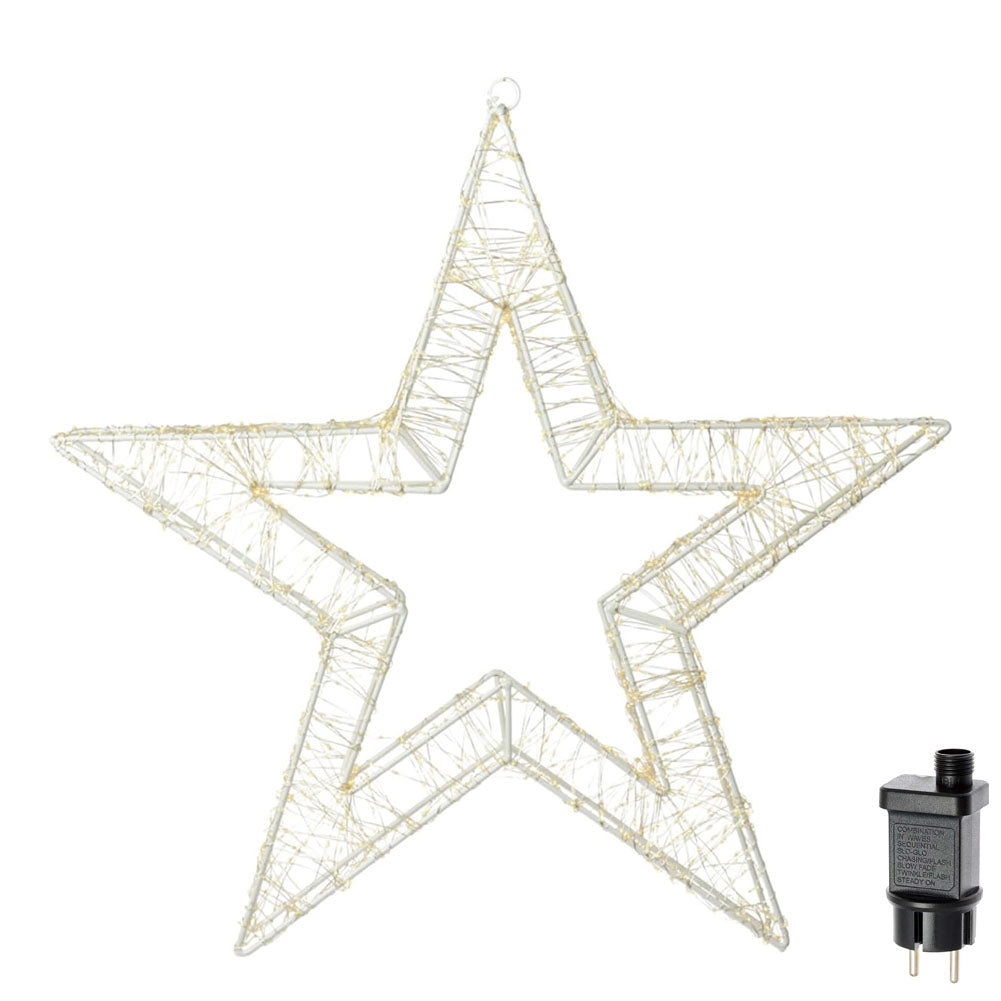 Stella Luminosa di Natale 3D a LED luce calda Larghezza 38 cm - 960 Luci