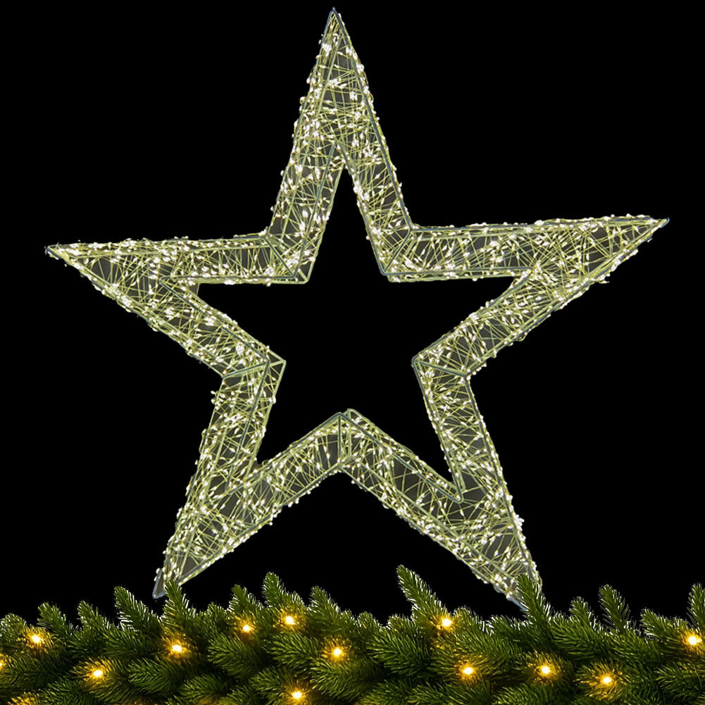 Stella Luminosa di Natale 3D a LED luce calda Larghezza 38 cm - 960 Luci