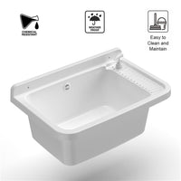 LAVANDINO PILOZZO A MURO CON DIPENSER SI PRESTA ALL’UTILIZZO SIA IN AMBIENTI INTERNI CHE ESTERNI 60X40X25 CM