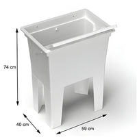 LAVATOIO-LAVAPANNI MONOBLOCCO IN RESINA PP IDEALE SIA PER AMBIENTI ESTERNI CHE PER AMBIENTI INTERNI 59X40X74 CM