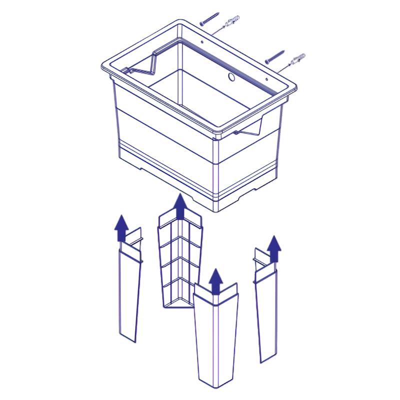 LAVATOIO-LAVAPANNI MONOBLOCCO IN RESINA PP IDEALE SIA PER AMBIENTI ESTERNI CHE PER AMBIENTI INTERNI 59X40X74 CM
