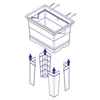 LAVATOIO-LAVAPANNI MONOBLOCCO IN RESINA PP IDEALE SIA PER AMBIENTI ESTERNI CHE PER AMBIENTI INTERNI 59X40X74 CM
