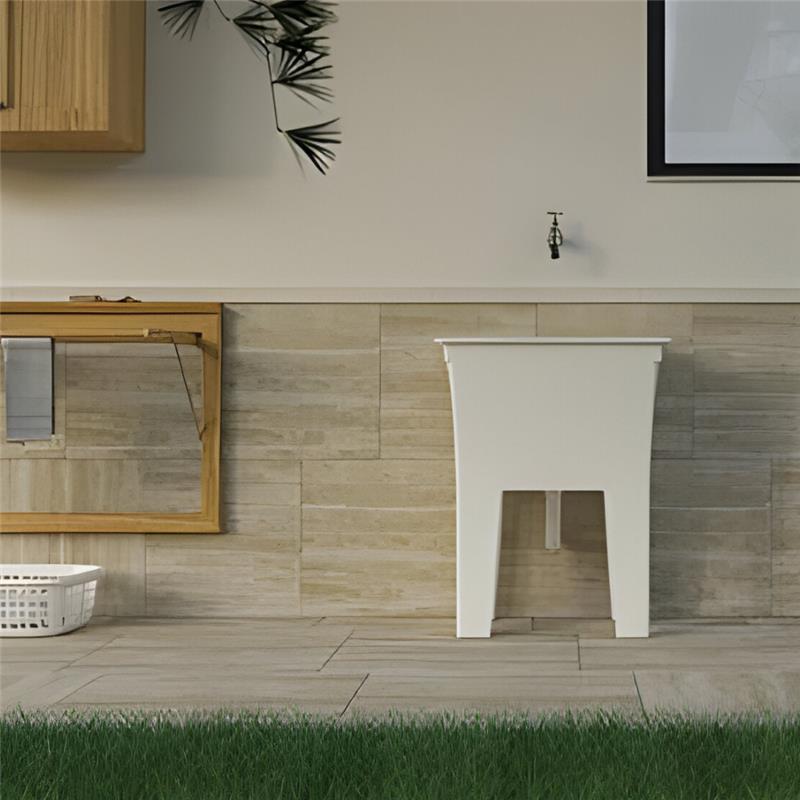 LAVATOIO-LAVAPANNI MONOBLOCCO IN RESINA PP IDEALE SIA PER AMBIENTI ESTERNI CHE PER AMBIENTI INTERNI 59X40X74 CM