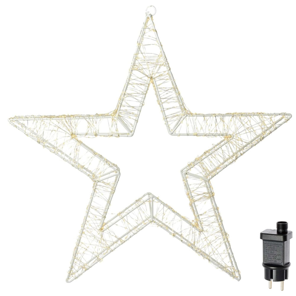 Stella Luminosa di Natale 3D in Metallo con  1440 LED luce calda Larghezza 50 cm