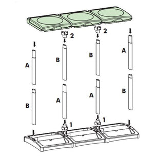 PORTASACCO-PORTARIFIUTI TRIS RACCOLTA DIFFERENZIATA 97X36X80 CM
