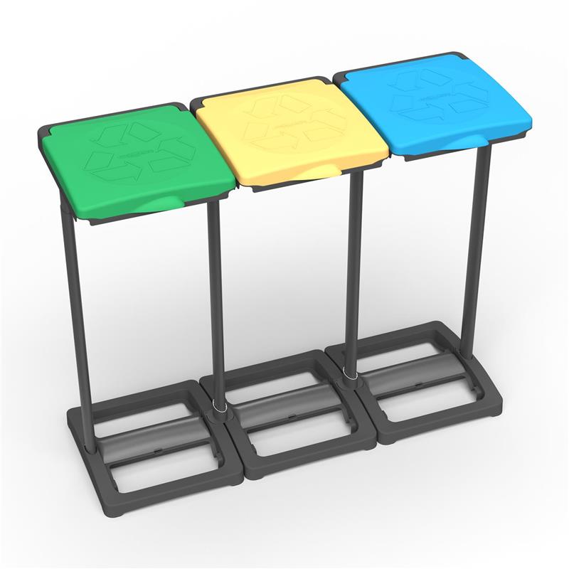 PORTASACCO-PORTARIFIUTI TRIS RACCOLTA DIFFERENZIATA 97X36X80 CM