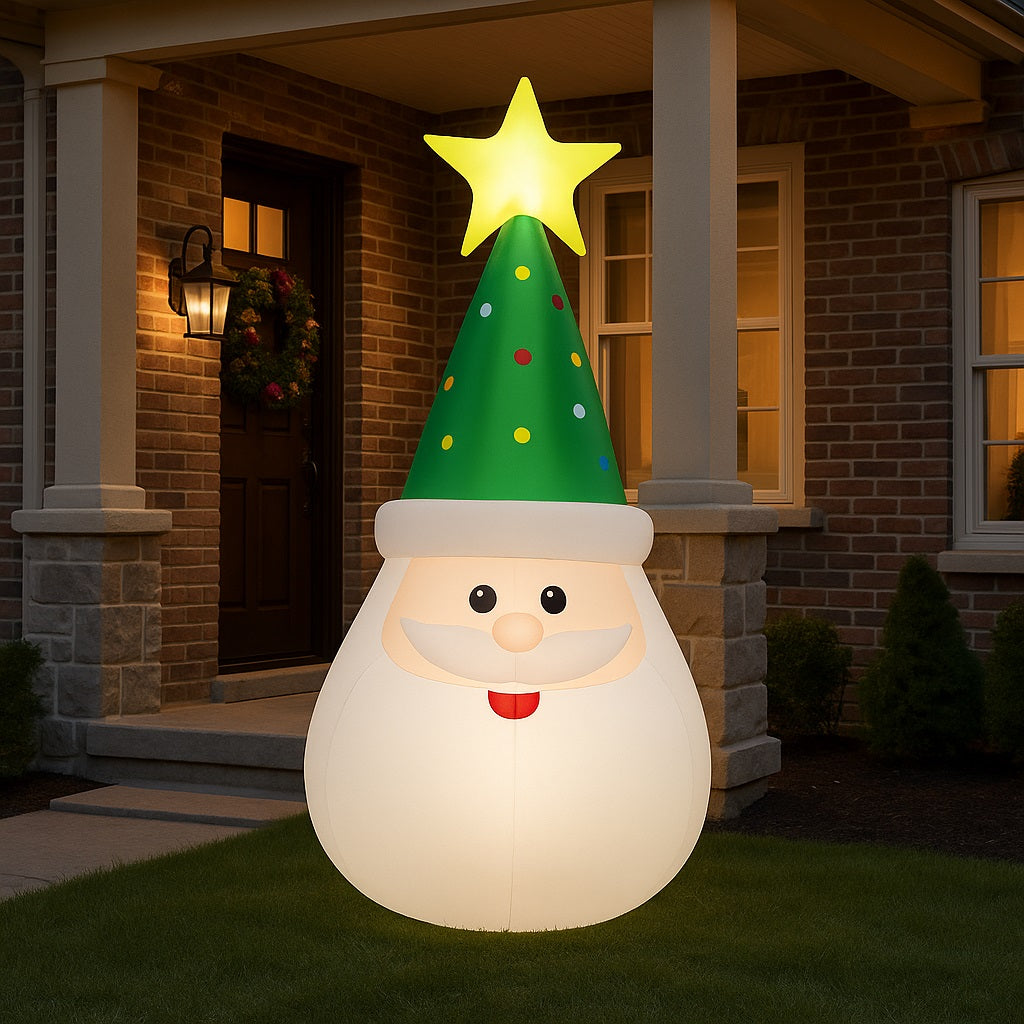 Gonfiabile Babbo Natale Grande Altezza 250 Cm Con Illuminazione Led Per Esterno