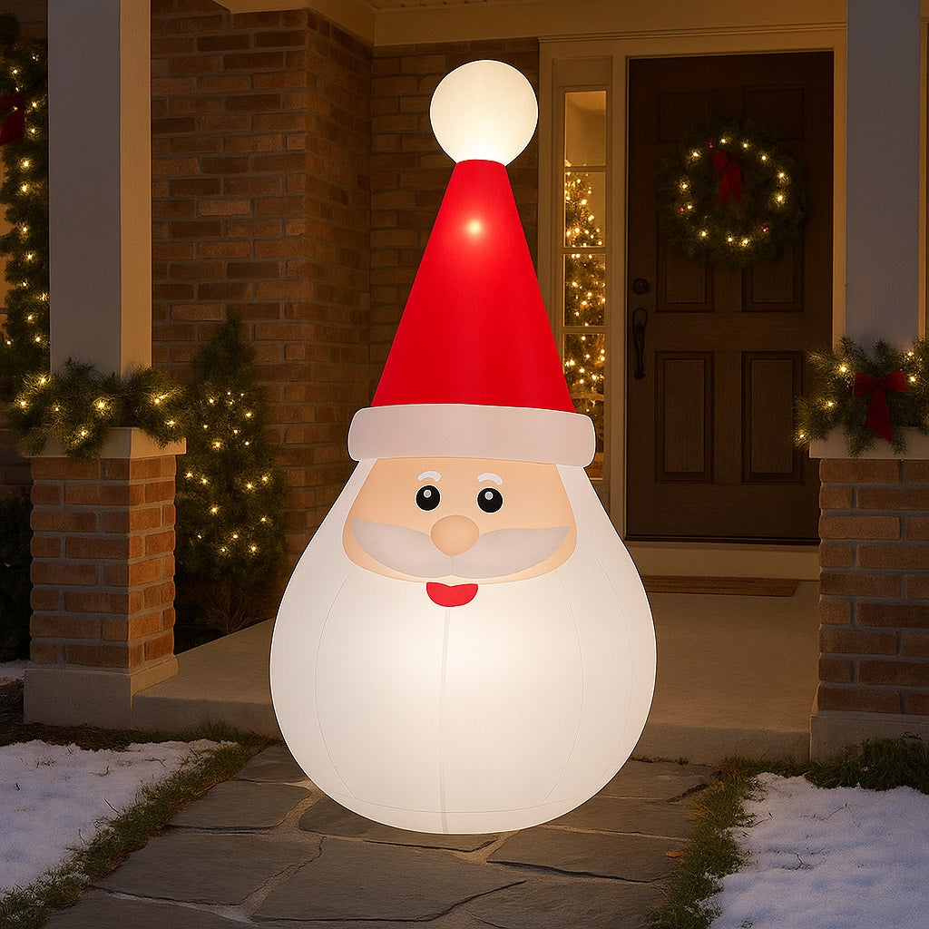 Gonfiabile Babbo Natale Grande Altezza 250 Cm Con Illuminazione Led Per Esterno
