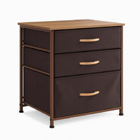 Mobile Cassettiera 3 Cassetti Metallo Legno e Tessuto 50x40 H 50cm Casa Ufficio